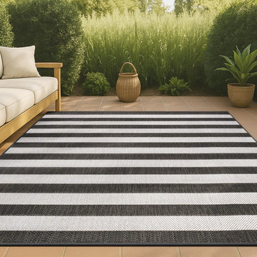 Negril Two-tone Wide Stripe Indoor/outdoor Area Rug